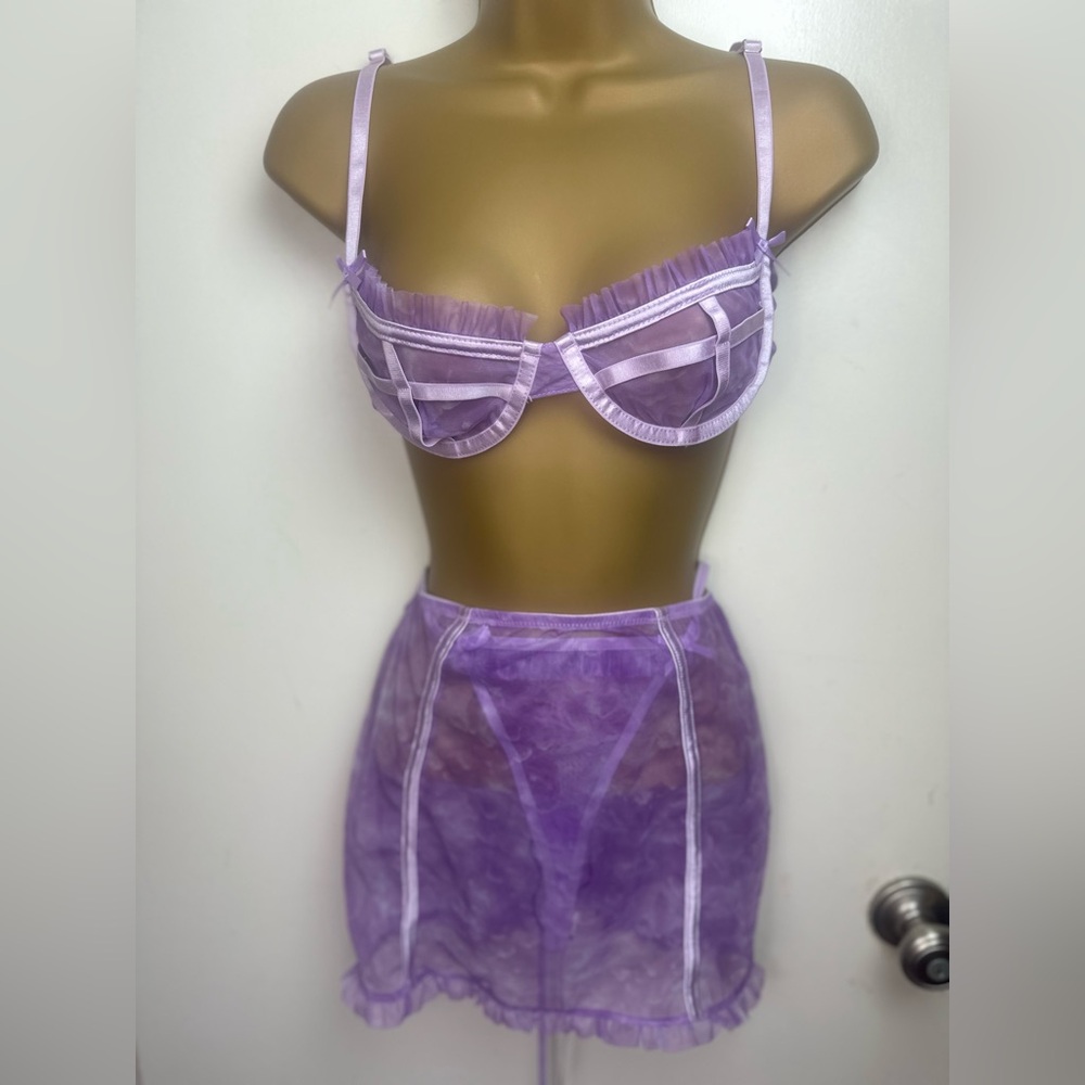Sugar Thrillz X Dolls Kill Purple Cloud Princess Charming Lingerie Set NWT S